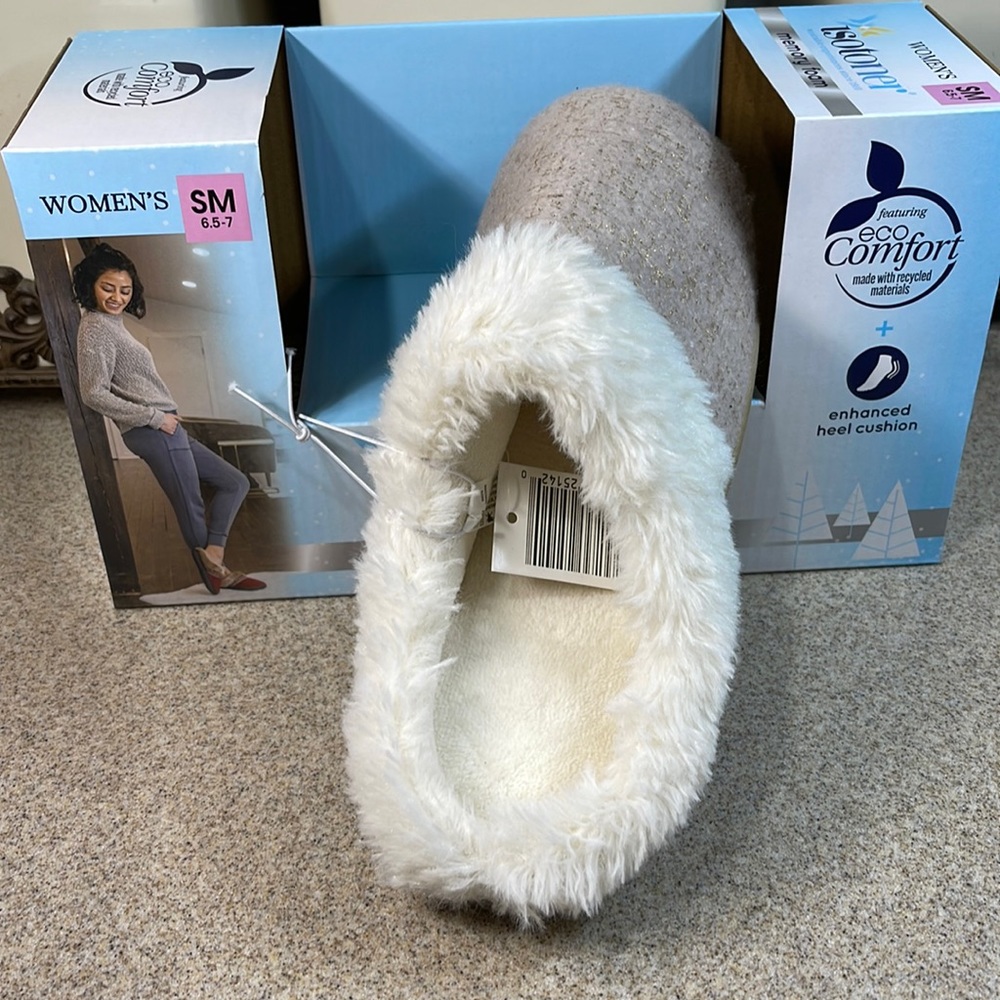 COPY - COPY - ISOTONER MEMORY FOAM. SLIPPERS SM 6.5-7 PINK - Picture 5 of 10